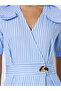 Blue Striped Casual Shirt Midi Dress - 4