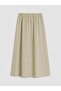Lcw Everyday Beige 100% Cotton A-Line Skirt with Elastic Waist - 7