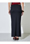 Black Textured Bias Skirt - 4