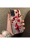 Samsung Galaxy A12 Compatible Silicone Edge Hard Back Case Couple Phone Case with Floral Pattern - 3