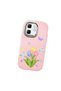 Infinix Hot 50I Compatible Case Camera Protector Pink Silicone Couple Phone Case with Floral Pattern - 3