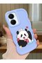 Vivo Y16 Compatible Case Camera Protector Blue Silicone Couple Phone Case Panda Pattern