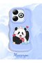Infinix Smart 8 Compatible Case Camera Protector Blue Silicone Couple Phone Case Panda Pattern - 2