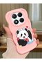 Redmi Note 14 Pro 4g Compatible Case Camera Protector Pink Silicone Couple Phone Case Panda Pattern