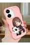 Redmi 13C Compatible Case Camera Protector Pink Silicone Couple Phone Case Panda Pattern