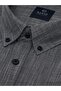 Men's Regular Fit Short Sleeve 100% Cotton Button-Up Collar Anthracite Shirt 9566A - 2