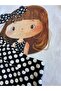 Girl's Combed Cotton 2-Piece Set with Pre-Printed T-Shirt and Polka Dot Shorts Black - 3