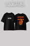 Kanye West_96 Design Printed Oversize Black T-Shirt