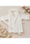 100% Cotton 4 Layer Muslin Baby Bathrobe Hooded Bathrobe Ecru