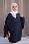 Navy Blue Cape Modal Blouse