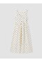 Xside Ecru Polka Dot Waist-Slit Corset Dress - 7