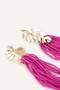 Women's Beaded Dangle Fuchsia Earrings H6497Axns - 3