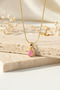 Stylish Design Steel Chain Pink Drop Stone Necklace Women's Jewelry Accessory - 4