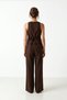 Linen Look Vest and Trousers Set Laz0010 Brown - 7