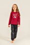 Let It Snow Mother Daughter Burgundy Long Sleeve Pajama Set Ar3730-A-V1 - 2