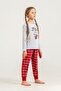 Wonderful Time Mother Daughter Gray Long Sleeve Pajama Set Ar3733-A-V1 - 4