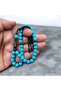 Natural Stone Turquoise Stone Sphere Cut Black Bronze Tassel Prayer Beads - 2