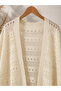 Women's Ecru Openwork Summer Kimono Cardigan Oversize Knitted Beach Cardigan Loose Knitwear Top - 4