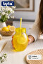 650 ml Lemon Shaped Glass Cup with Straw and Lid Cold Drink Cup Bpa Free Reusable - 2