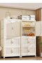 CozyNest Portable Freestanding Wardrobe Closet with Hanging Rod, Foldable Stackable Clothing Storage Cabinet with Wheels, Reinforced Dustproof Garment Organizer for Bedroom, Dorm, Living Room & Office