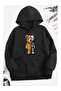 Unisex Hooded Sweatshirt with Bear Print and Relaxed Fit - 2