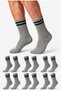 Men's Gray 6 Pairs Seamless Sports Socks College Cotton Striped Long Socks
