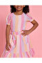 Girls Pink Dobby Striped Casual Set - 4