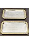 2 Pieces Baton Wicker Gold-Silver Presentation Tray & Coffee & Cake/Pastry Serving Tray 32cm