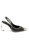 Women's High Heeled Special Stone Pointed Toe Buckle Open Back Evening Dress Shoes 14225 - 3