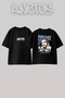 Drake_57 Design Printed Oversize Black T-Shirt