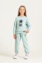 Girl's Printed Green Long Sleeve Tracksuit Set Us2719-C-V3 - 2