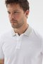 White-Cagla Polo Collar Pique Short Sleeve Slim Fit 100% Cotton T-Shirt 1011260171 - 4