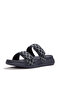 F Mode Go Checkerboard Denim Two Bar Slides For Womens - 2