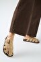 Benito Women's Leather Genuine Leather Buckle Caged Sand Slippers - 7