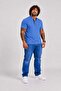 Men's Large Size Single Jersey Polo T-Shirt with Stand Collar 26400 Cobalt Blue - 2