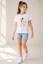 Hand Embroidered Ballerina Girl White T-Shirt with 3D Tulle Detail |   9-12 Years Old |   Cotton
