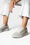 Daily Light Sole Lace-Up Zippered Women's Sneaker Shoes Beige - 3