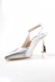 893 Women's Honeycomb Galvanized Open-Back Heeled Shoes - 2