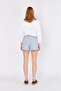 Women's Blue Elastic Waist Tasseled Short Shorts - 2