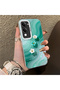 Vivo Y04 Compatible Silicone Edge Hard Back Case Couple Phone Case with Floral Pattern - 3