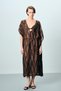Brown Jacquard Dress