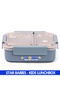Insulated 2-Compartment Lunch Box – 1100ml Heavy-Duty Stainless Steel Kids Meal Box Blue - 2