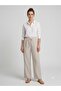 Women's Comfortable Cut Linen Trousers with Elastic Waist and Laces 74544 - 2