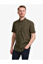 Khaki Linen Blend Regular Fit Short Sleeve Shirt 50325340-Vr027 - 3