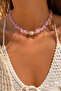 Vip Pink Bone Design Pearl Detailed Necklace
