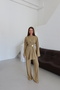 Khaki Gold Brooch Blouse and Pants Set - 2Y8759 - 5