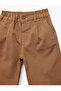 High-Waist Cotton Trousers with Pleat Detail - 3