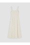 Xside Beige Polka Dot Waist-Slit Dress - 6