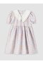 Lcw Kids Ecru Baby Collar Patterned Girl's Dress