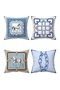 Framed Horse and Chain Patterned 4-Piece Throw Pillow Cover Set - 3